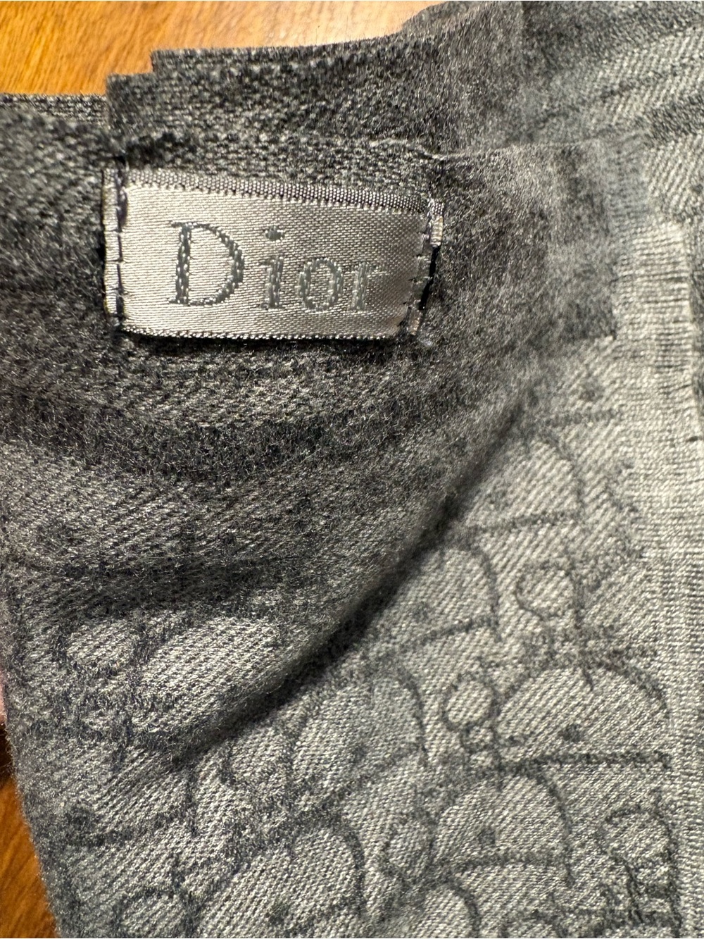 Dior Gray Monogram Cashmere Scarf or Wrap